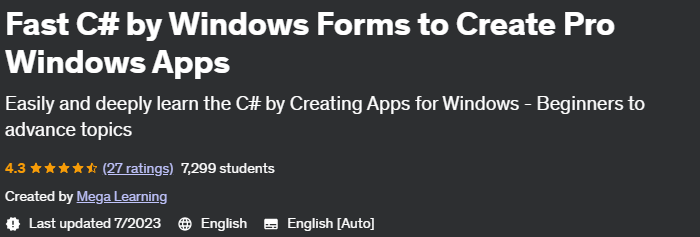 Pictures · Udemy — Fast C# by Windows Forms to Create Pro Windows Apps 2023-7