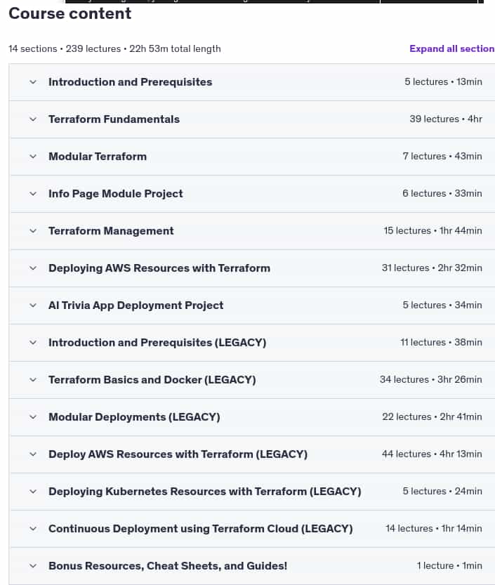 Course topics · More than Certified in Terraform 2025 2025-5