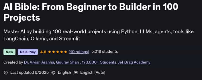 Pictures · Udemy — AI Bible: From Beginner to Builder in 100 Projects 2025-5