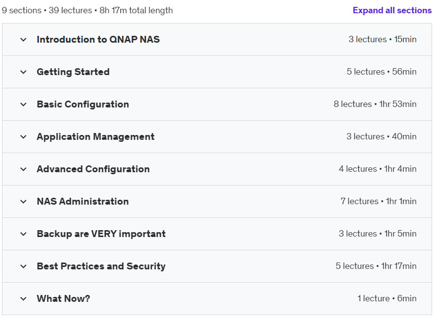 Course topics · QNAP NAS – Configure & Administer like a Storage Pro!! 2024-4