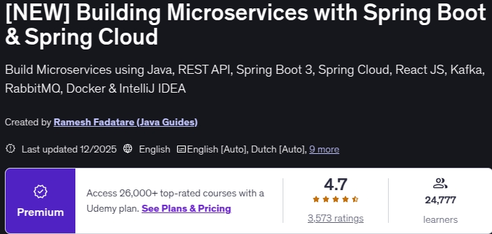 تصاویر · [NEW] Spring Boot & Spring Cloud کے ساتھ مائیکروسافٹ کی تعمیر 2025-12