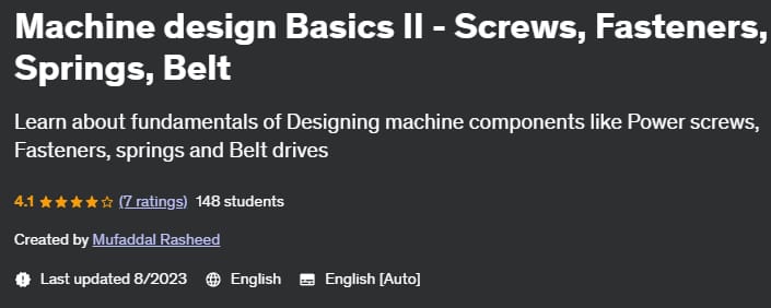 Pictures · Udemy — Machine design Basics II – Screws, Fasteners, Springs, Belt 2023-8
