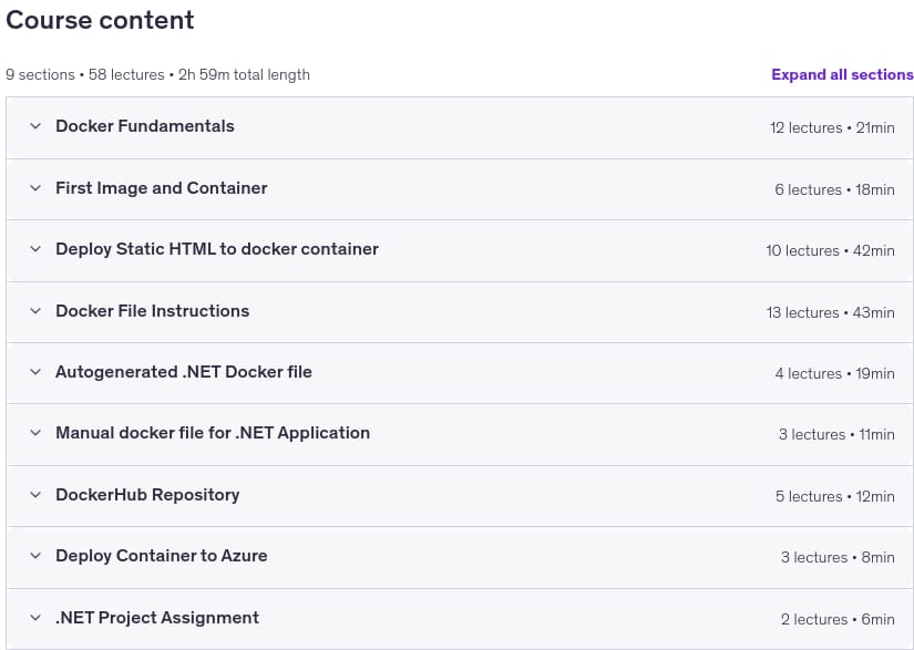 Sujets du cours · Docker pour le développeur .NET – Getting Started 2026-2