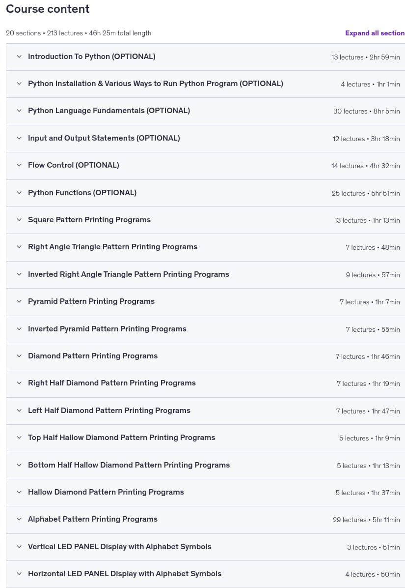 Sujets du cours · Apprendre 100+ Python Des programmes d’impression de façon simple 2019-7
