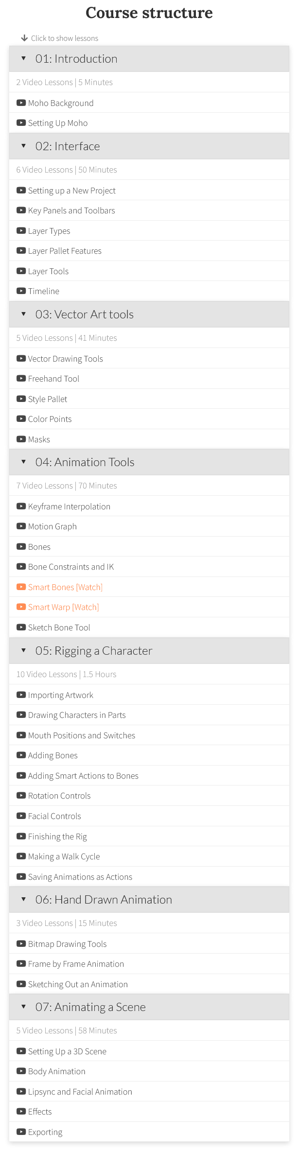 Course topics · Bloop Animation — Moho Animation 2021-7