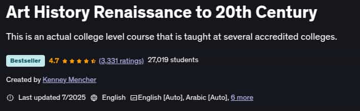 Pictures · Udemy — Art History Renaissance to 20th Century 2025-7