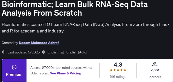 이미지 · Bioinformatic; Scratch에서 대량 RNA-Seq 데이터 분석을 배우십시오 2025-5