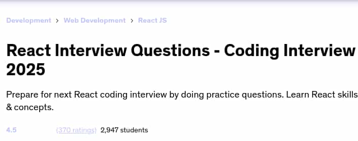 Pictures · Udemy — React Interview Questions – Coding Interview 2025 2025-6