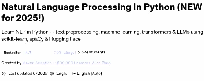 Pictures · Udemy — Natural Language Processing in Python (NEW for 2025!) 2025-6