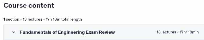 Course topics · Udemy — Fundamentals of Engineering (FE) Exam Review 2023-1