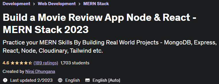 Pictures · Udemy — Build a Movie Review App Node & React – MERN Stack 2023 2023-2
