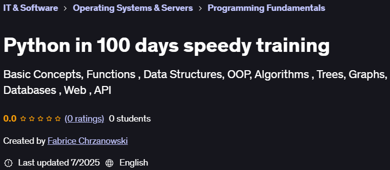 Pictures · Udemy — Python in 100 days speedy training 2025-3