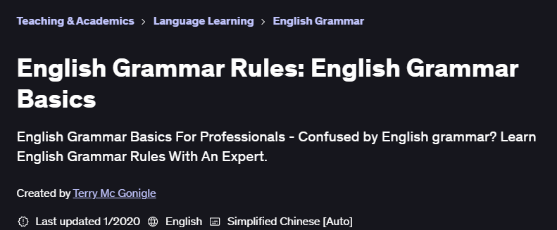 Pictures · Udemy — English Grammar Rules: English Grammar Basics 2020-1