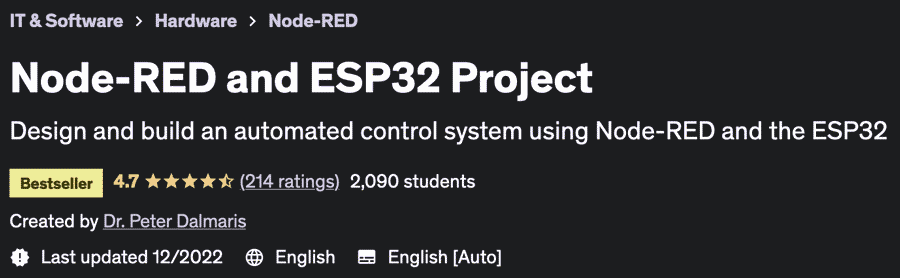 Pictures · Udemy — Node-RED and ESP32 Project 2022-6