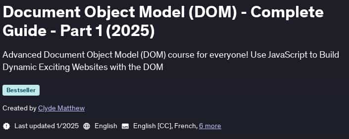Pictures · Udemy — Document Object Model (DOM) – Complete Guide – Part 1 (2025) 2025-1