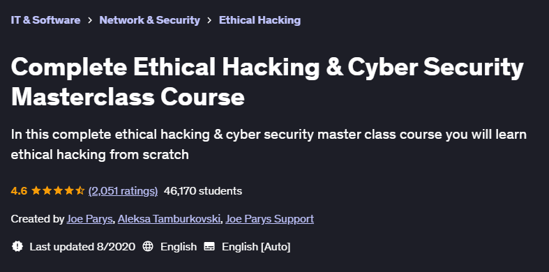 Pictures · Udemy — Complete Ethical Hacking & Cyber Security Masterclass Course 2020-1