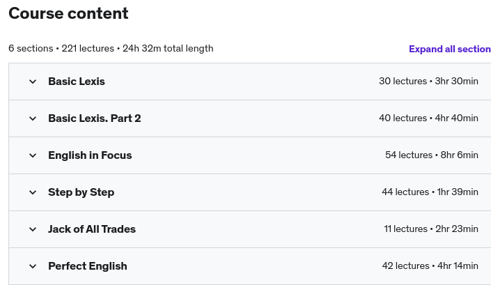 Course topics · English for Elementary| Beginner Level (A1) 2022-11