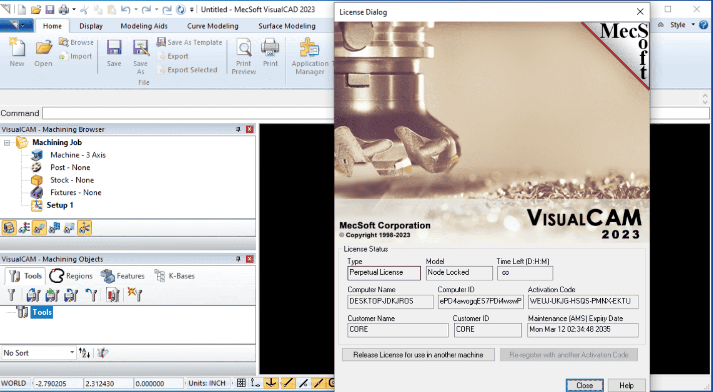 चित्र · मेकसॉफ्ट VisualCAD/CAM 2023 V12 में।0.64 x64