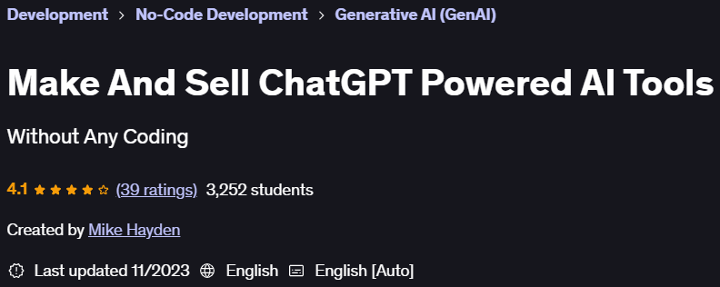 Pictures · Make And Sell ChatGPT Powered AI Tools 2023-11