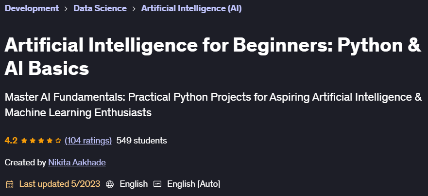 Pictures · Udemy — Artificial Intelligence for Beginners: Python & AI Basics 2023-5