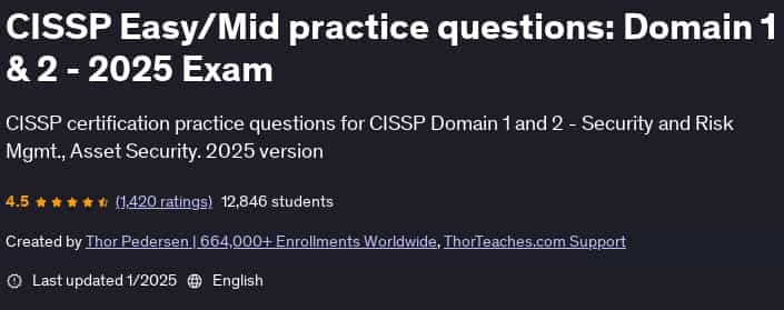 Pictures · Udemy — CISSP Easy/Mid practice questions: Domain 1 & 2 – 2025 Exam 2025-1