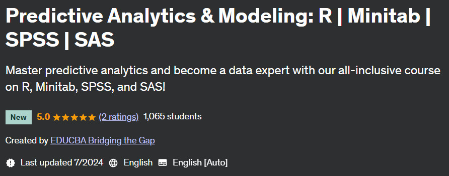 Pictures · Udemy — Predictive Analytics & Modeling: R | Minitab | SPSS | SAS 2024-7