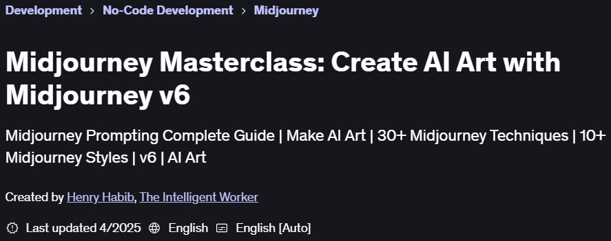Pictures · Midjourney Masterclass: Create AI Art with Midjourney v6 2025-4
