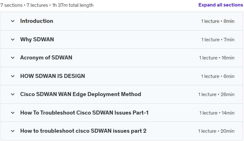 Course topics · Deployment, Design and Troubleshoot Cisco SDWAN 2024-6