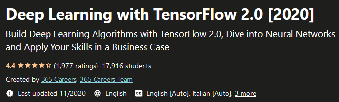 Pictures · Udemy — Deep Learning with TensorFlow 2.0 [2020] 2020-11