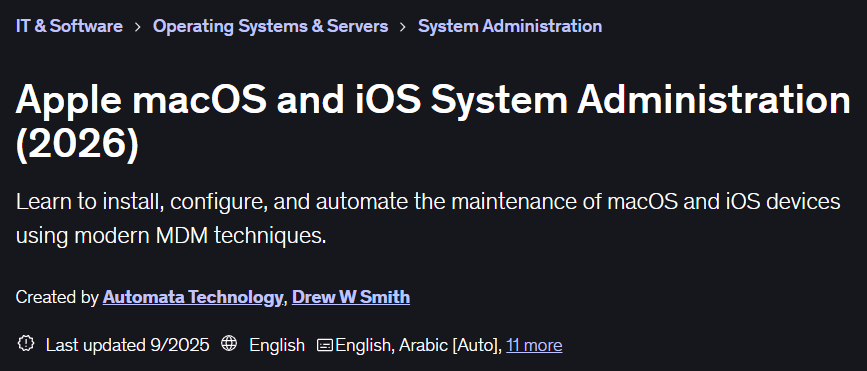 Pictures · Apple macOS and iOS System Administration (2026) 2025-9