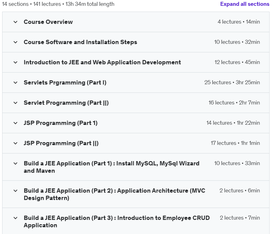 Course topics · Java Web Development / Jakarta EE 8 (Servlet, JSP, JDBC,MVC) 2022-11