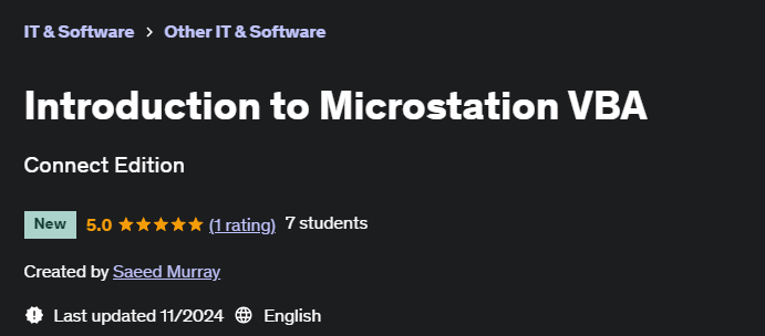 Pictures · Udemy — Introduction to Microstation VBA 2024-5