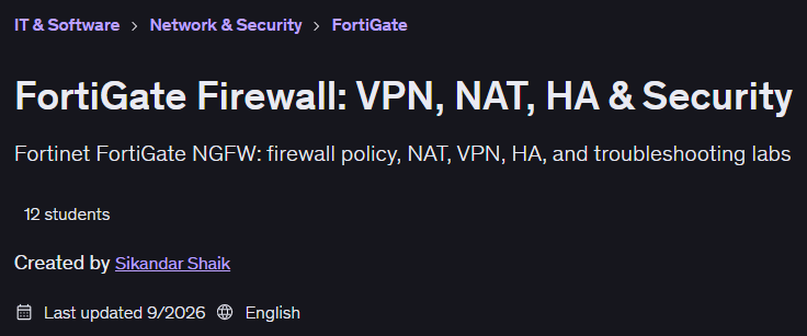 Pictures · Udemy — FortiGate Firewall: VPN, NAT, HA & Security 2026-9