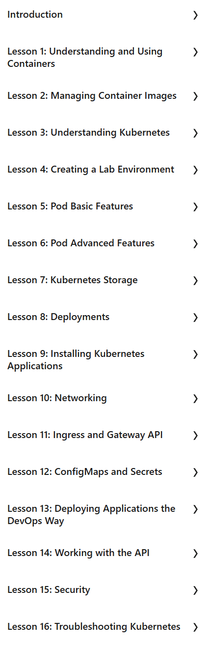 Course topics · LinkedIn — Certified Kubernetes Application Developer (CKAD) Cert Prep 2024-10