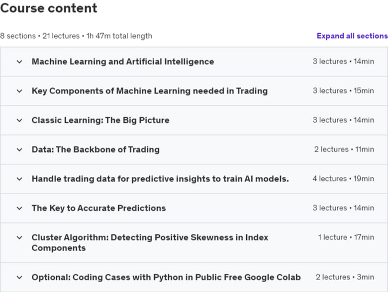 Course topics · Machine Learning for Traders 2024-7