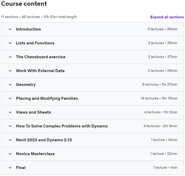 Course topics · Dynamo BIM from Zero to Hero 2023-6