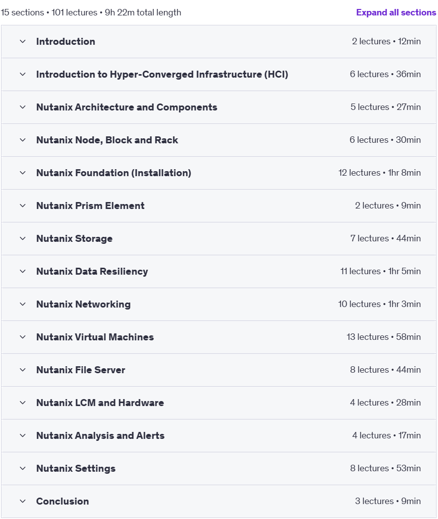 Course topics · The Complete Nutanix Private Cloud Solution Bootcamp. 2024-11