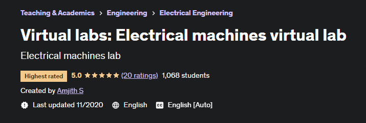 Pictures · Udemy — Virtual labs: Electrical machines virtual lab 2020-11