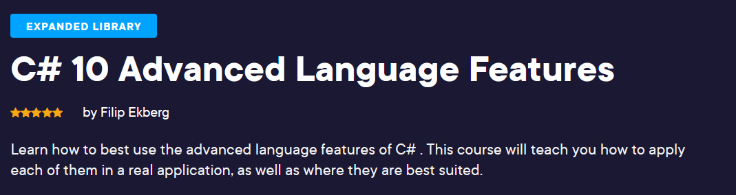 Pictures · Pluralsight — C# 10 Advanced Language Features 2022-3
