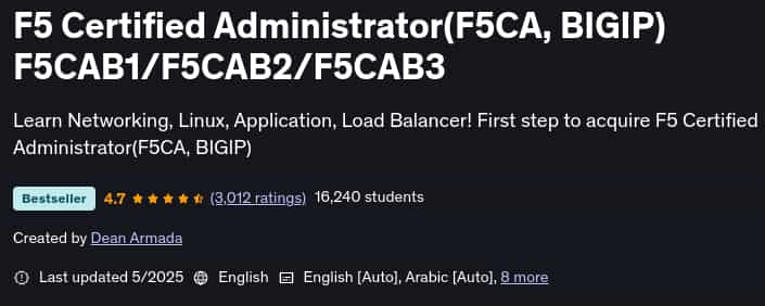 Pictures · F5 Certified Administrator(F5CA, BIGIP) F5CAB1/F5CAB2/F5CAB3 2025-5