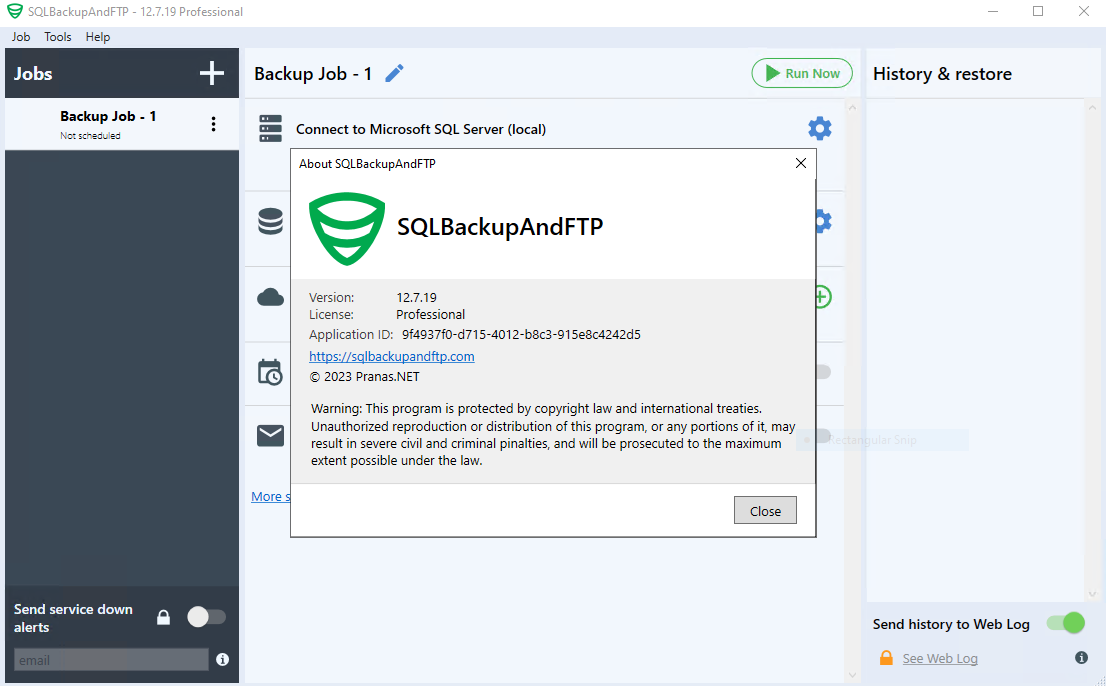 Pictures · SQLBackupAndFTP 12.7.19 Professional