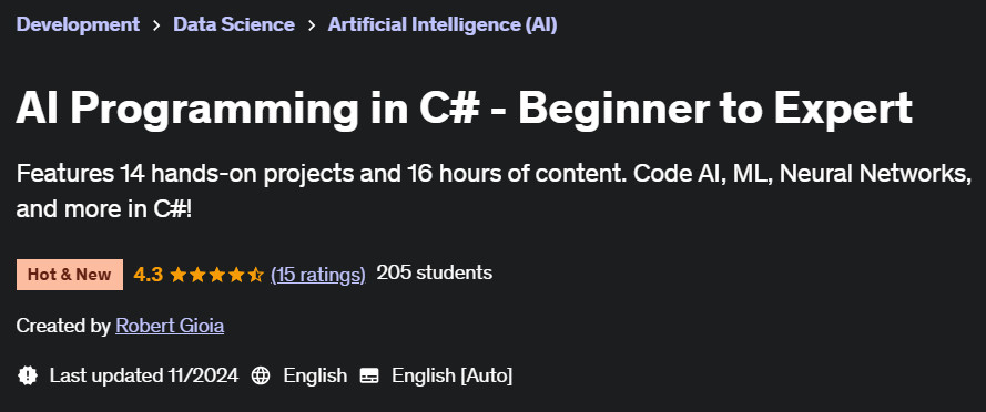 Pictures · Udemy — AI Programming in C# – Beginner to Expert 2024-11