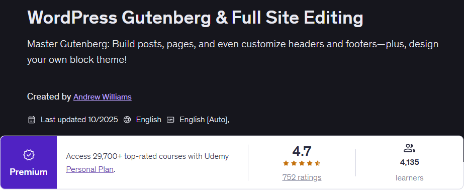 الصور · WordPress Gutenberg & تحرير موقع كامل 2025-10