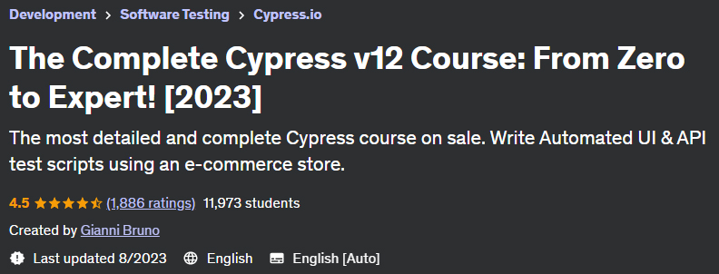 Pictures · Udemy — The Complete Cypress v12 Course: From Zero to Expert! [2024] 2023-8