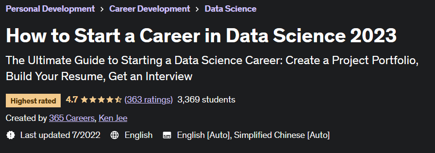 Pictures · Udemy — How to Start a Career in Data Science 2023 2021-4