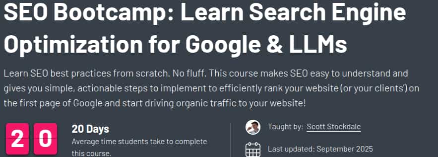 الصور · ZeroToMastery – SEO Bootcamp: تعلم تحسين محركات البحث لـ Google & LLMs 2025-9