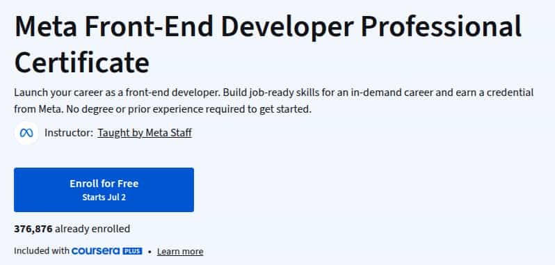 الصور · شهادة Meta Front-End Developer المهنية 2025-7