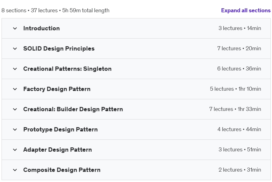 Course topics · Design Patterns in C++ 2024: Master Modern Architecture 2024-7