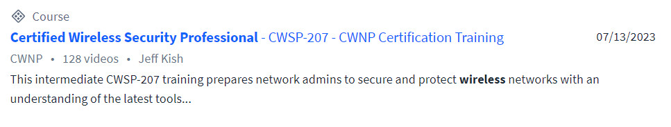 Pictures · CBTNuggets – Certified Wireless Security Professional (CWSP-207) Online Training 2023-7