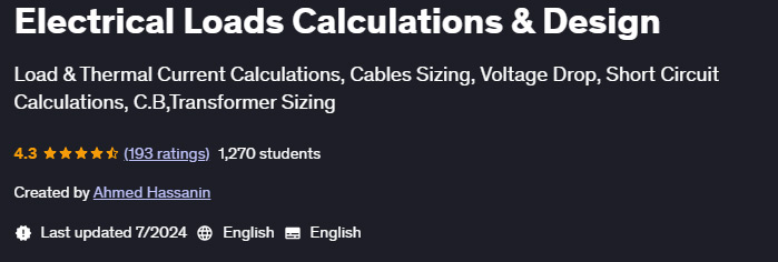 Pictures · Udemy — Electrical Loads Calculations & Design 2022-12/2024-7